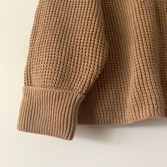 French Connection Waffle-Knit Boat Neck Sweater Women Size Medium, color BROWN - Picture 4 of 6